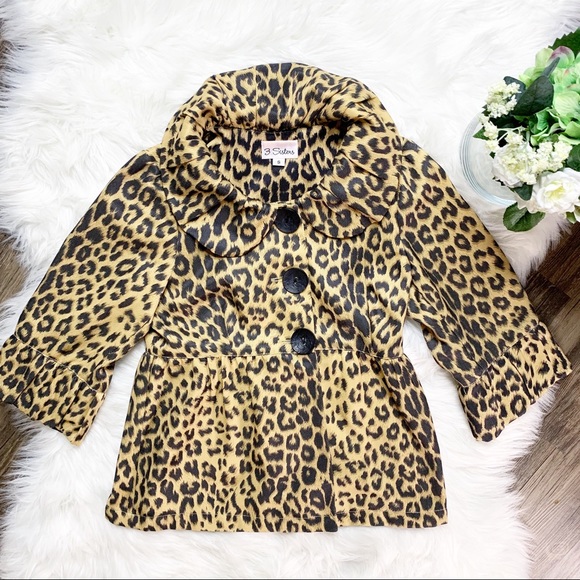 3 Sisters Jackets & Blazers - ❤️SOLD❤️3 Sisters Leopard Large Button Peacoat •